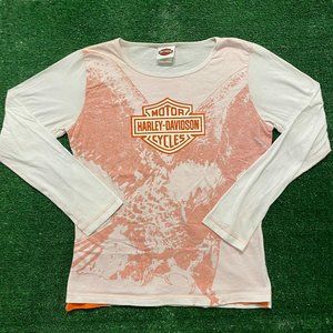 Harley Davidson Rose Eagle Shield Vintage Biker T-Shirt